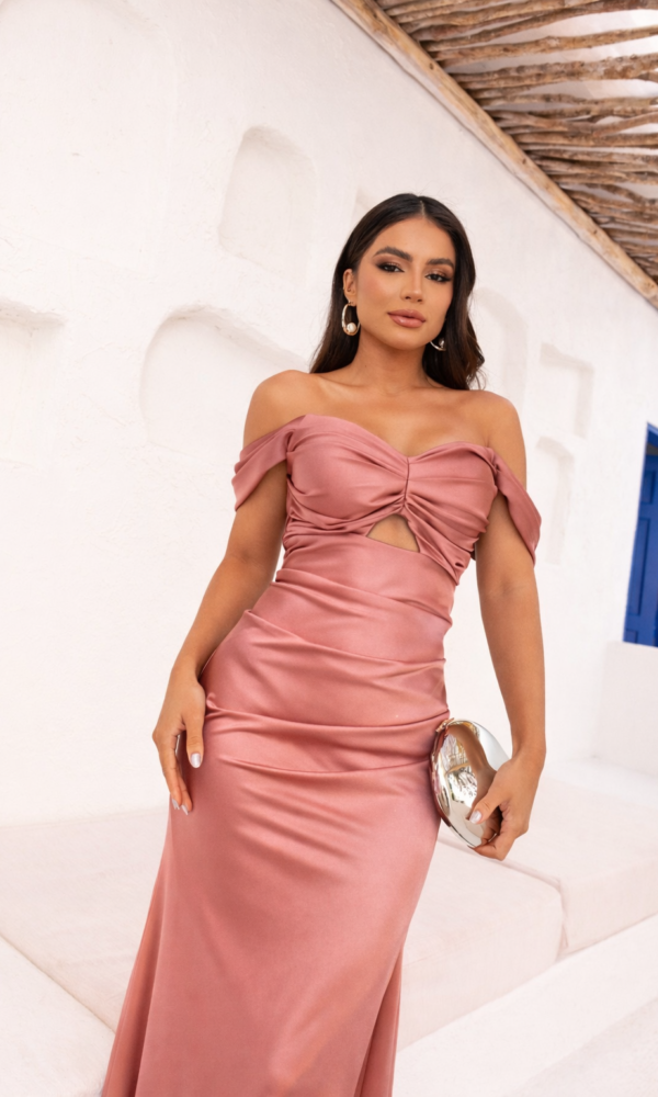 Vestido Ombro A Ombro Com Abertura